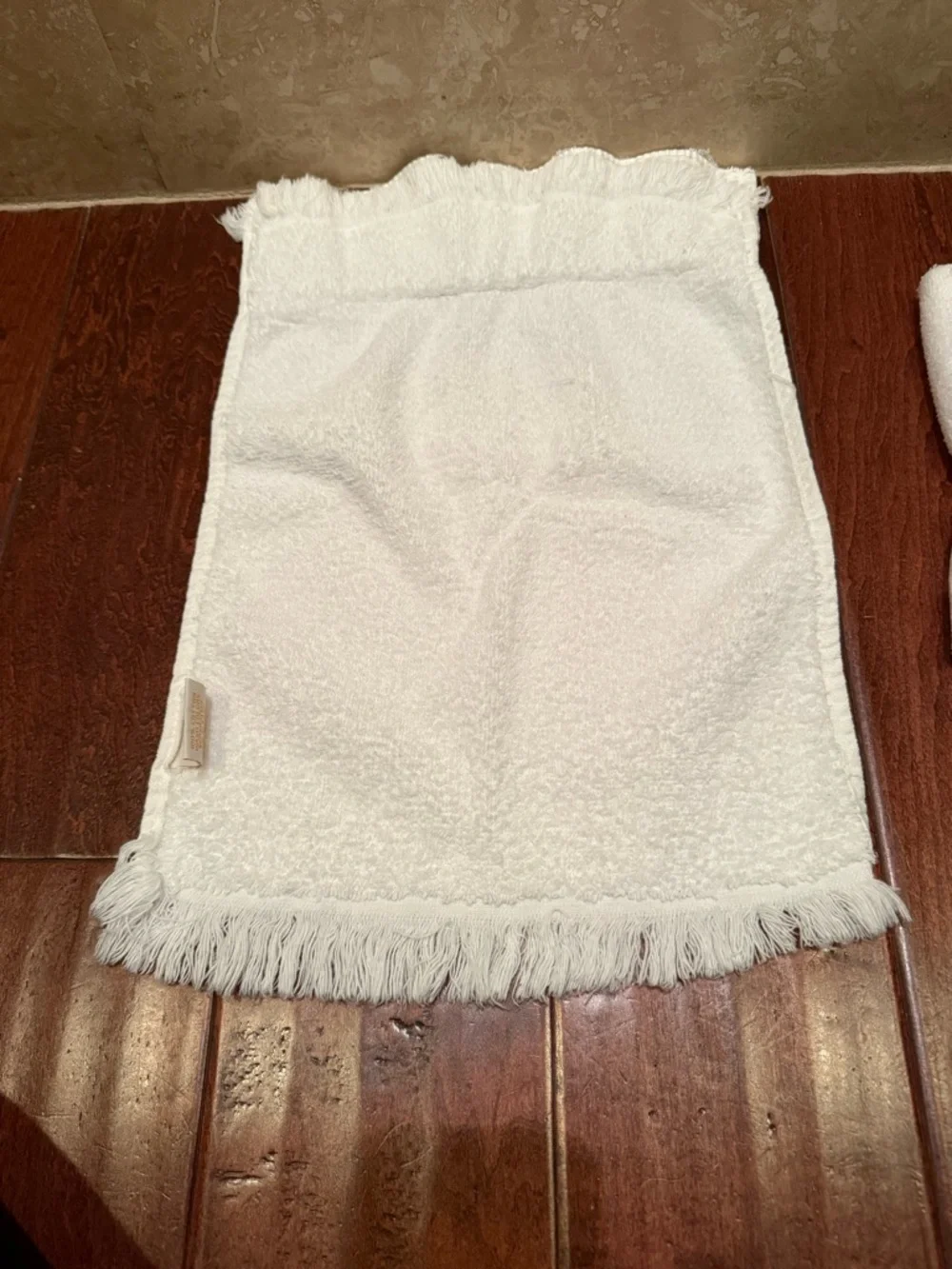 Set of two Vintage Decorative Finger Towel White Lace/Pearl Soft Fluffy